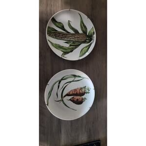 Set of 2 Vintage Porcelain De Paris Vegetable Salad Plates